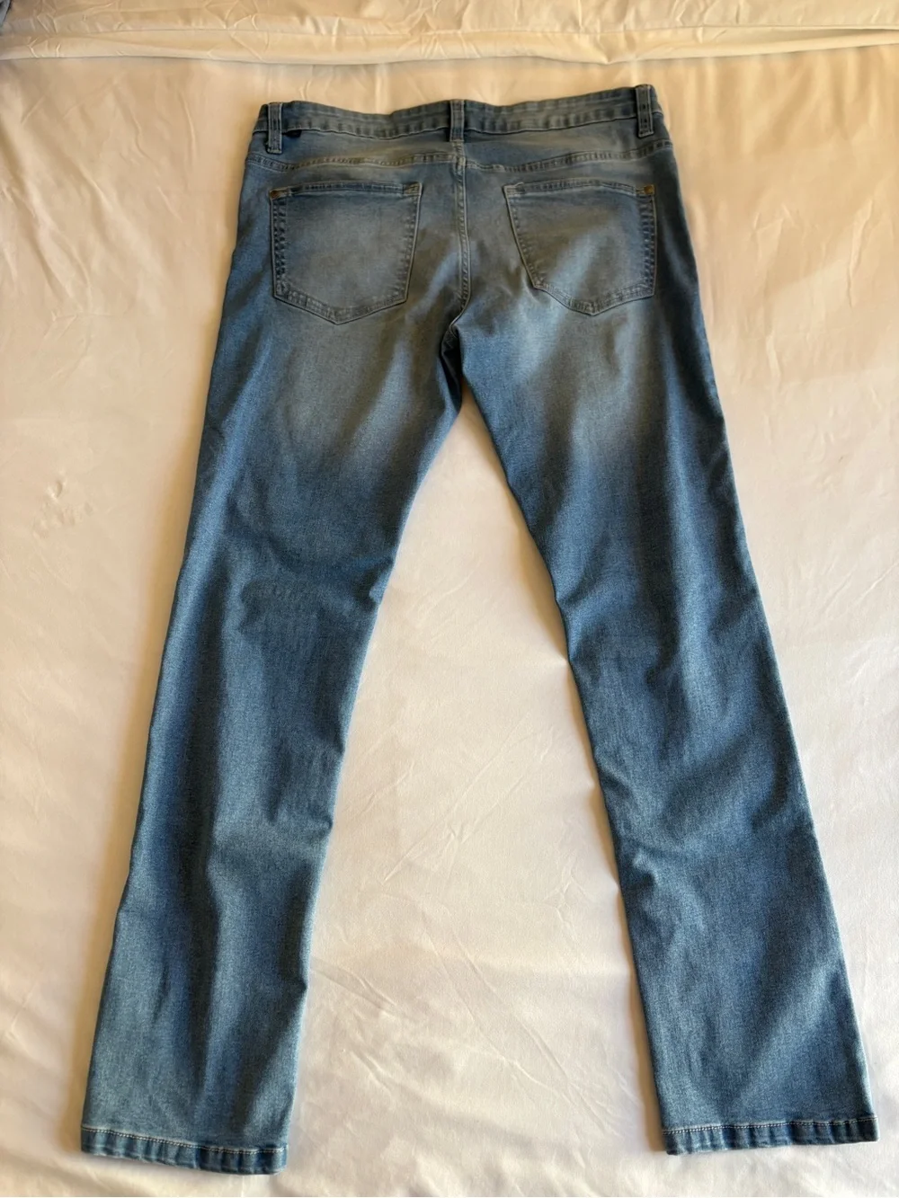 Montfort Men’s Slim Skinny Light Wash Jeans Casual Everyday Denim